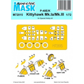 Special Mask 72015 P-40E/K/Kittyhawk Mk.Ia/Mk.III Mask (1:72)