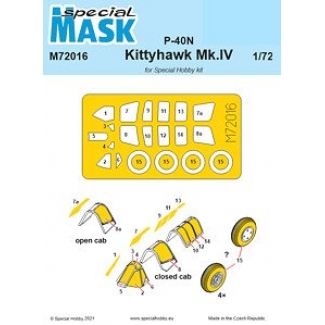 Special Mask 72016 P-40N/Kittyhawk Mk.IV Mask (1:72)