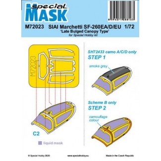 SIAI-Marchetti SF-260EA/D/EU ‘Late Bulged Canopy Type’ Mask (1:72)