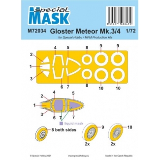 Special Mask 72034 Gloster Meteor Mk.3/4 Mask (1:72)