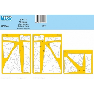 Special Mask 72044 SK-37 Viggen (Two Seater) Splinter Camo Mask (1:72)