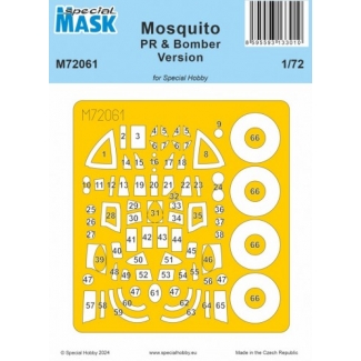 Special Mask 72061 Mosquito PR & Bomber Version Canopy Mask (1:72)