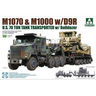 Takom 5002 M1070 & M1000 w/D9R U.S. 70 Ton Tank Transporter w/Bulldozer (1:72)