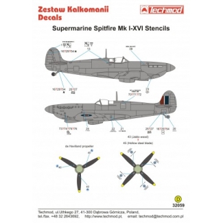 Supermarine Spitfire Mk I-XVI Stencils (1:32)