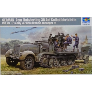 Trumpeter 01523 2cm Flakvierling 38 auf Sd.Kfz.7/1 Early w/Sd.Anh.51 (1:35)