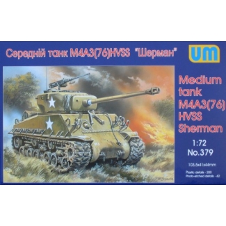 Unimodels 379 Medium Tank M4A3(76)W HVSS Sherman (1:72)