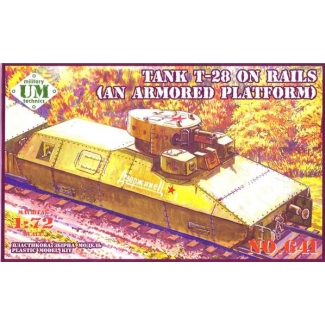 Unimodels 641 Tank T-28 on rails(armored platform) (1:72)