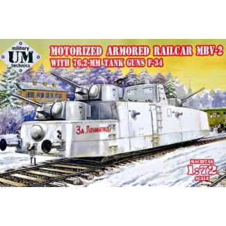 Unimodels 677 Armored railcar 'MBV-2' with 76.2mm tank guns F-34 (1:72)