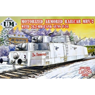 Unimodels 677 MBV-2 motorized armored railcar w.76,2mm Tank guns F-34 (1:72)