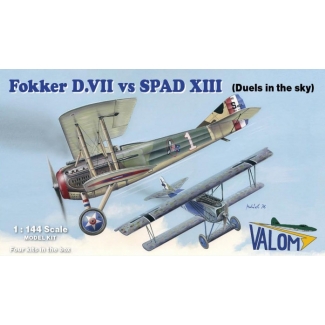 Valom 14419 Fokker D.VII vs SPAD XIII (4 modele) (1:144)