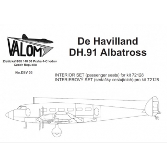 Valom DSV03 Interior set for 72128 DH.91 Albatross: Waloryzacja (1:72)